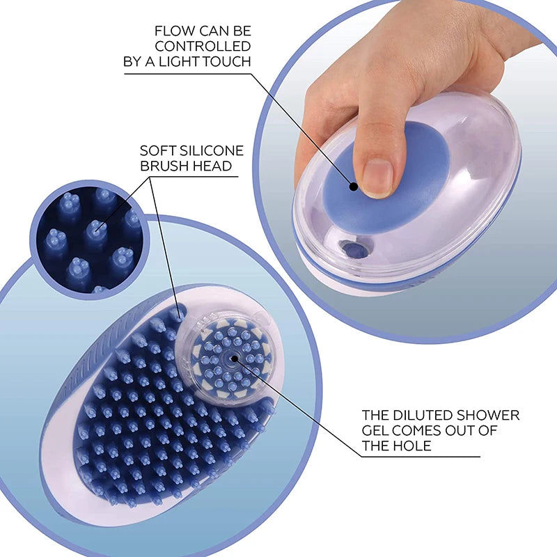 Pet Bath Brush 2-in-1 SPA Massage Soft Silicone