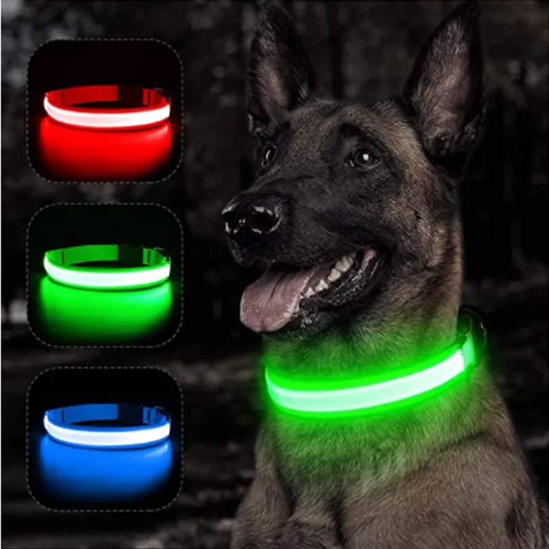 LED Pet Collar Adjustable Flashing Rechargea