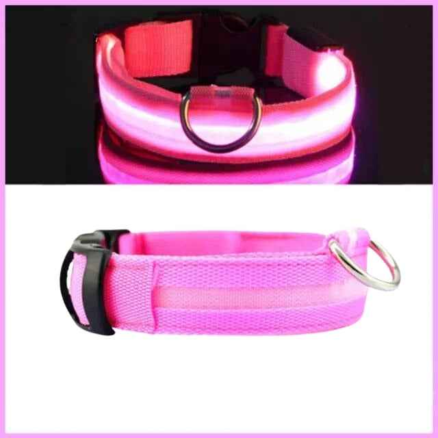 LED Pet Collar Adjustable Flashing Rechargea